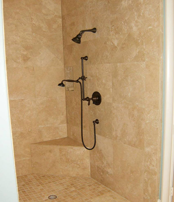 Luxury Residential Bathroom Stone Tile Shower
