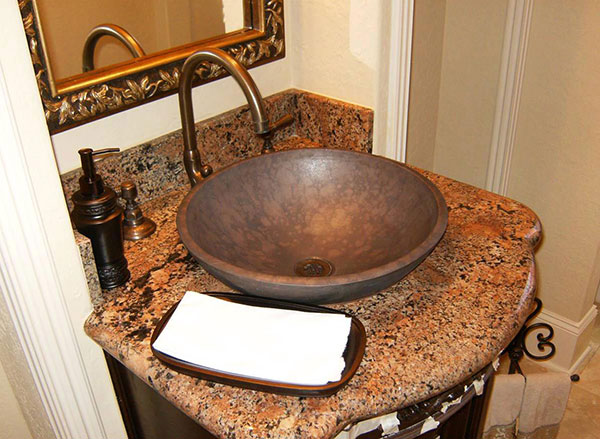 Luxury Residential Bathroom Granite Bathroom Counterttop With Sink