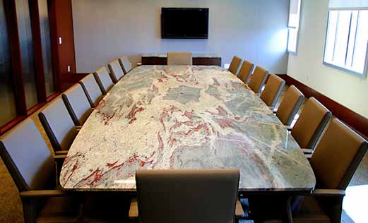 Granite Fabricator - Granite Countertop -  Conference Table Red White Granite